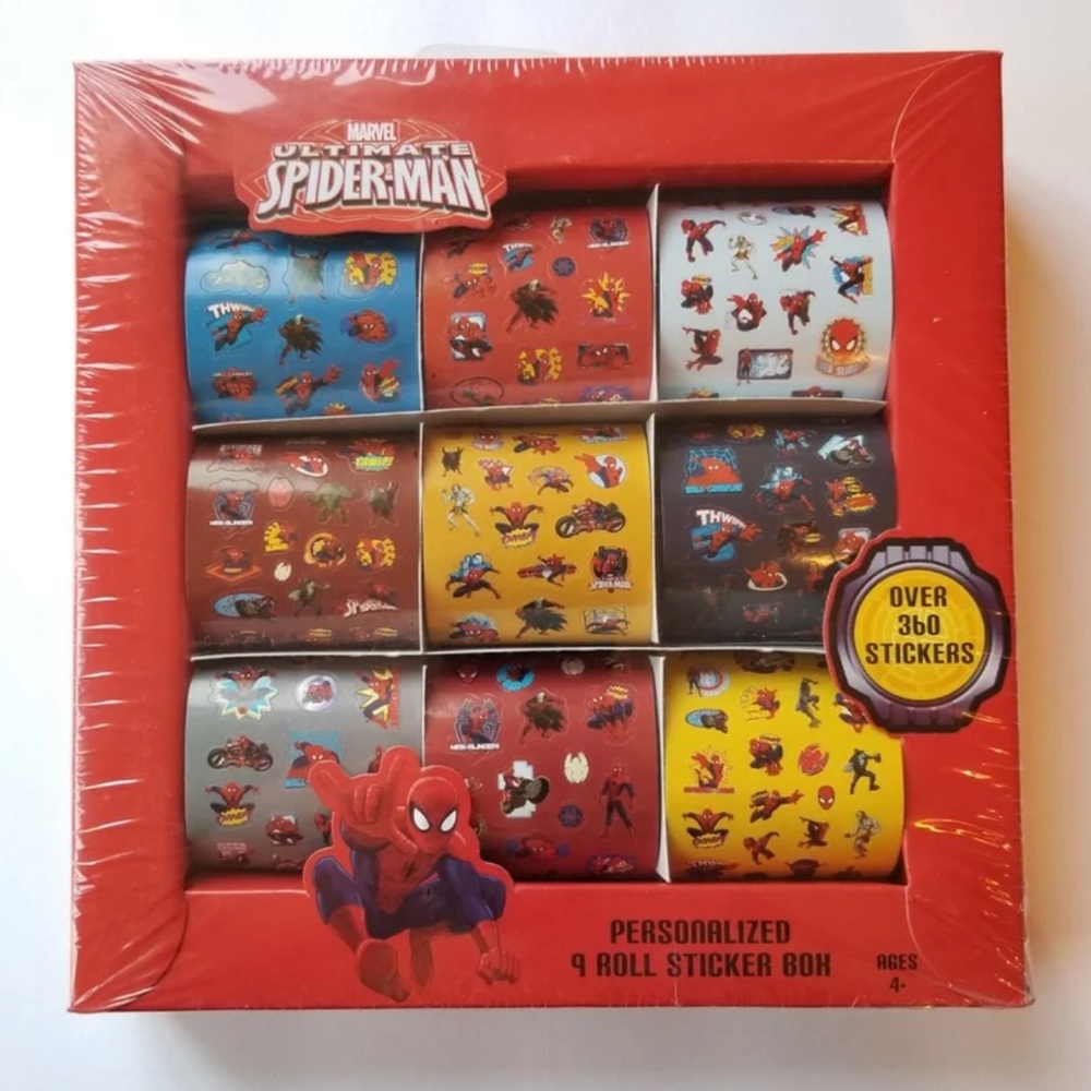 SPIDER-MAN 9 ROLLS 360 + STICKERS BOX
